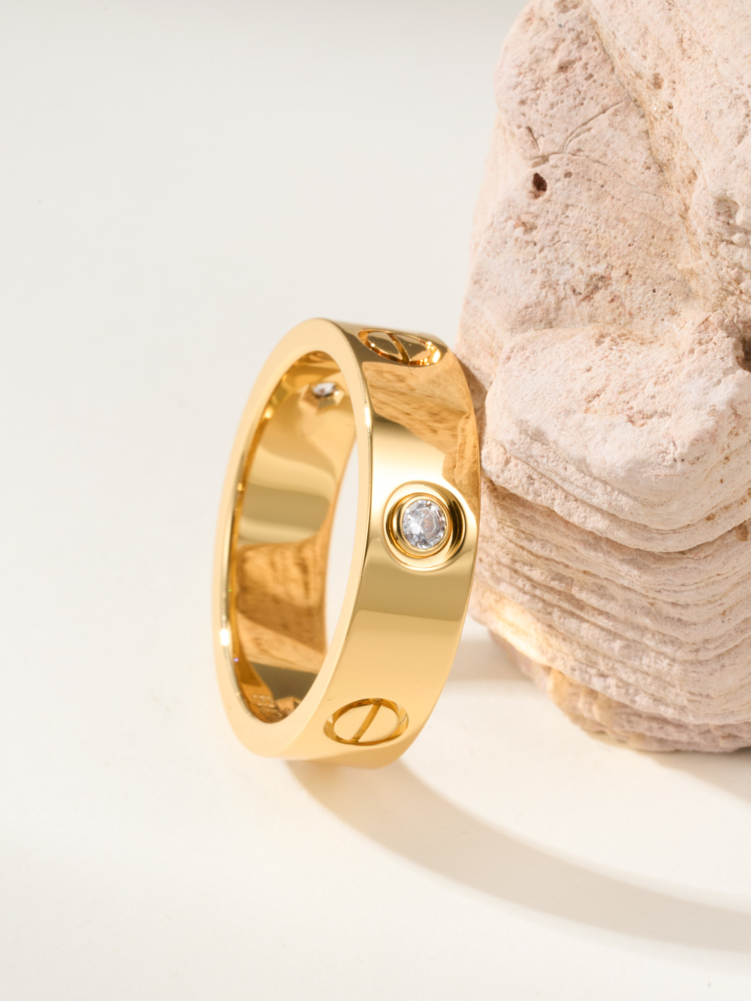 Cartier love wide three diamond ring