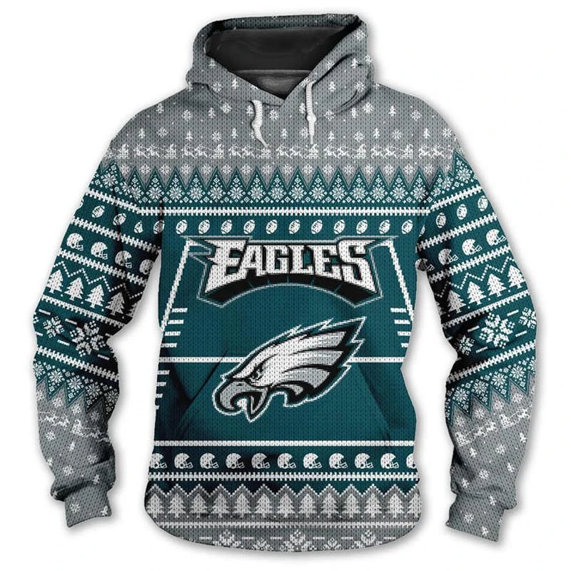 PHILADELPHIA EAGLES 3D CHRISTMAS HOODIE ABC02