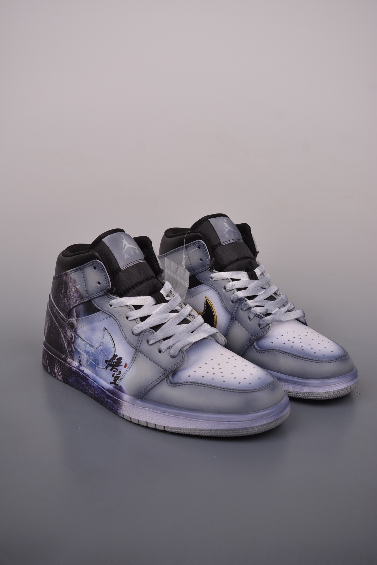 Air Jordan 1 Mid Monkey King Black Wukong Black Purple Gradient