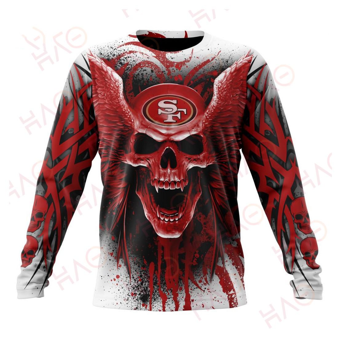 SAN FRANCISCO 49ERS 3D HOODIE SKULL ART