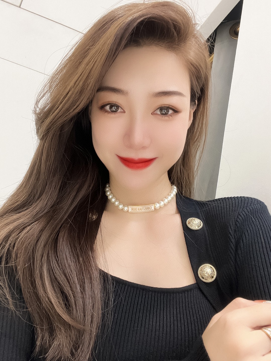 Dior monogram pearl necklace
