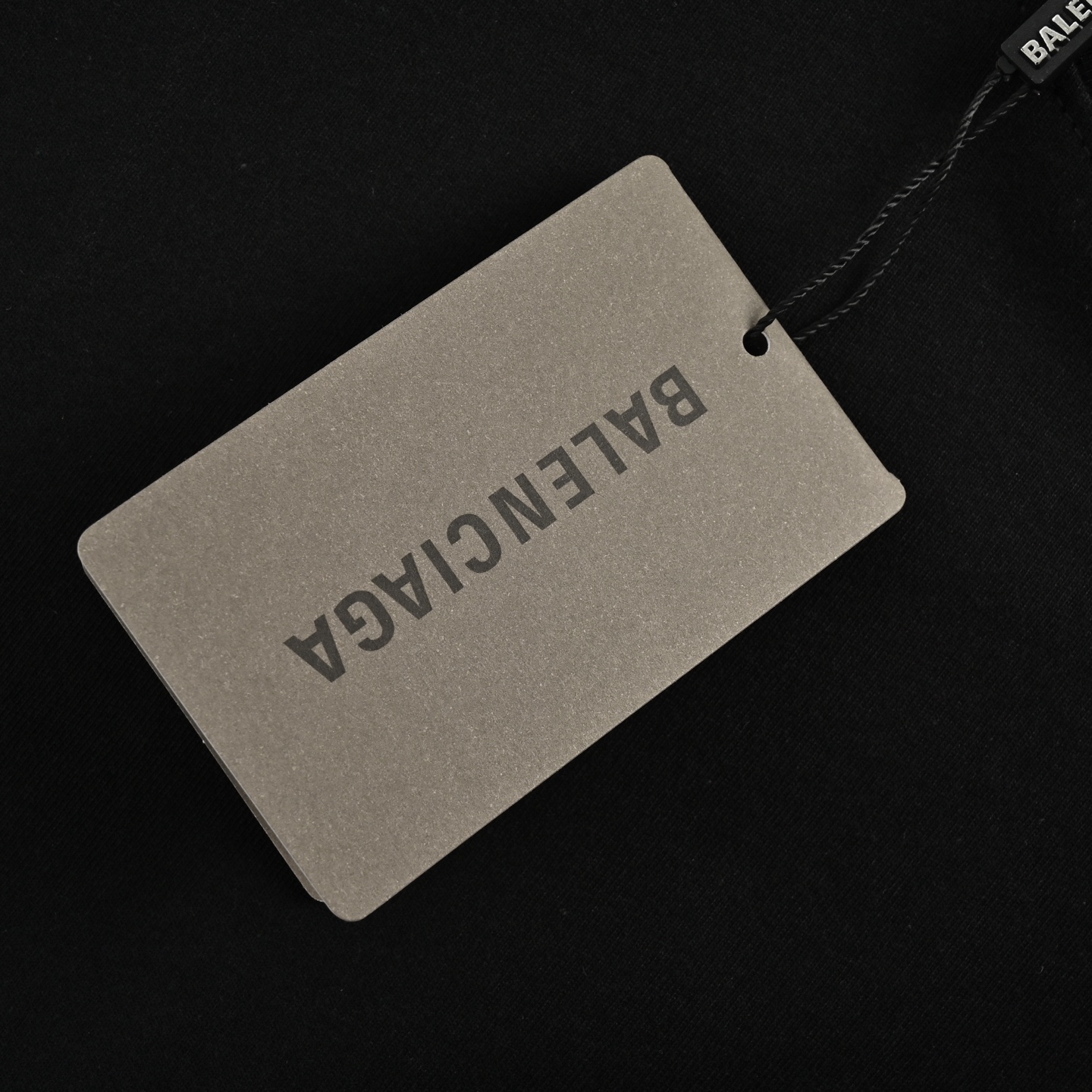Balenciaga 25ss key badge logo print short sleeve