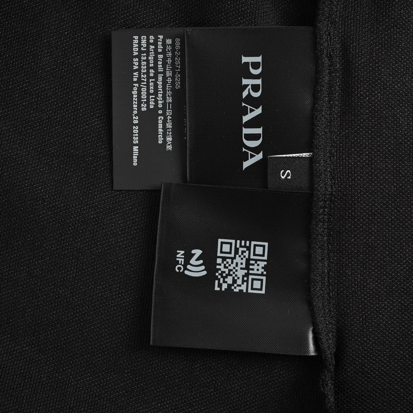Prada triangle logo denim short sleeve shirt