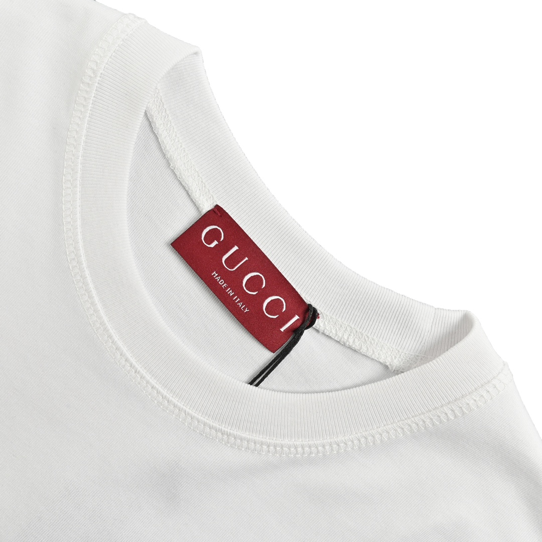 Gucci 24ss colorful letter print short sleeves