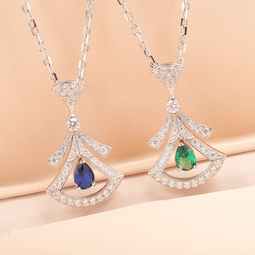 Bulgari Colored Diamond Fan Necklace