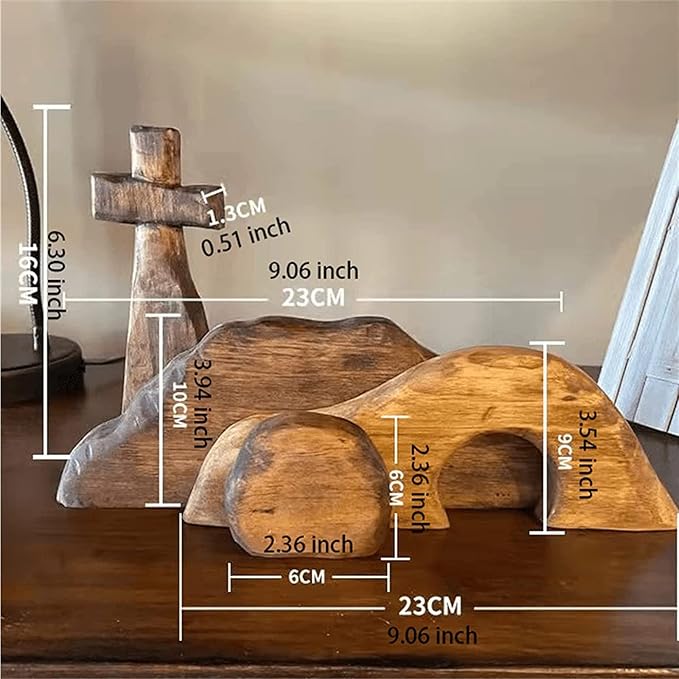 ✝️✝️Cross Easter scene wooden decoration