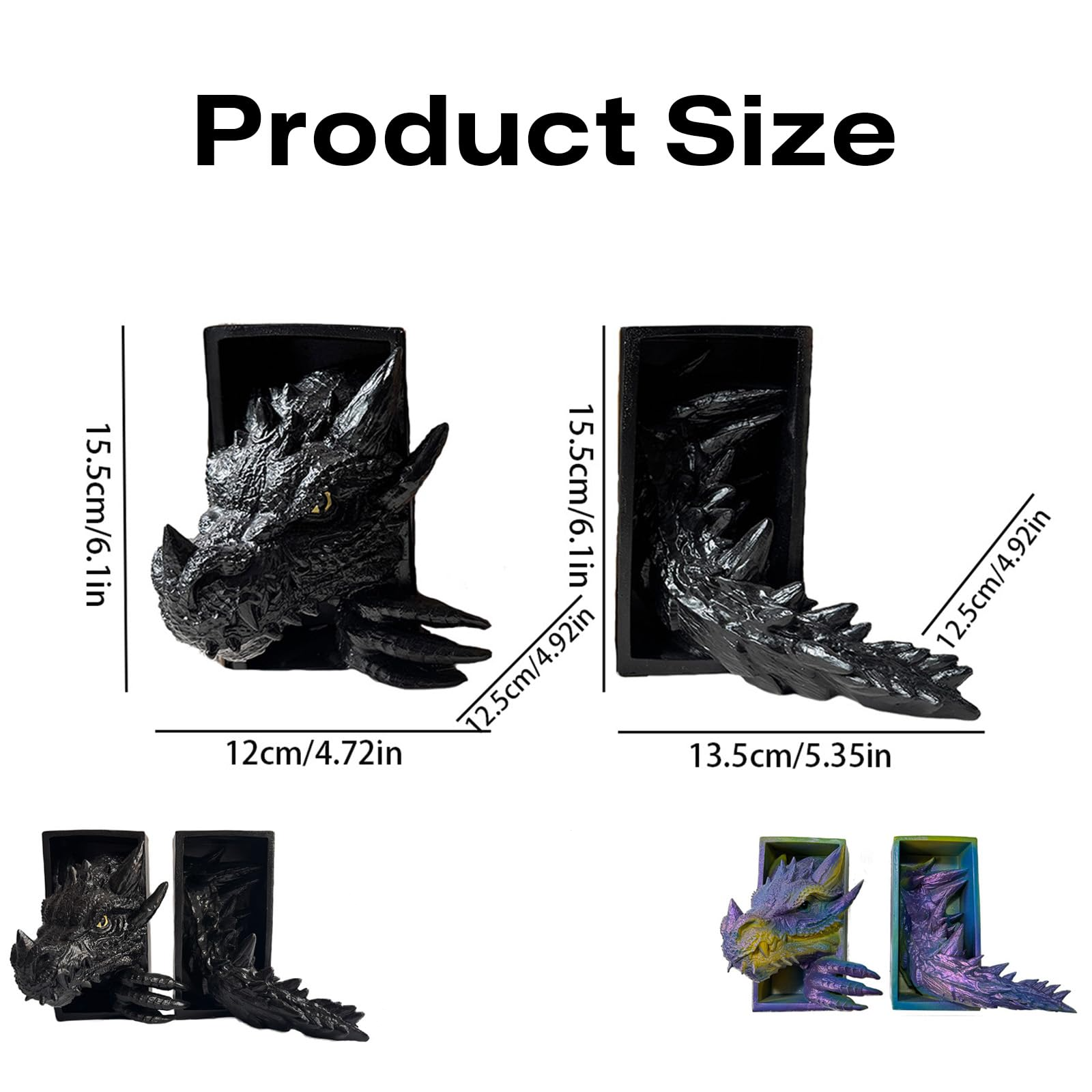 🔥 Dragon Bookends Ornaments – Fierce & Functional Resin Decor 🐉