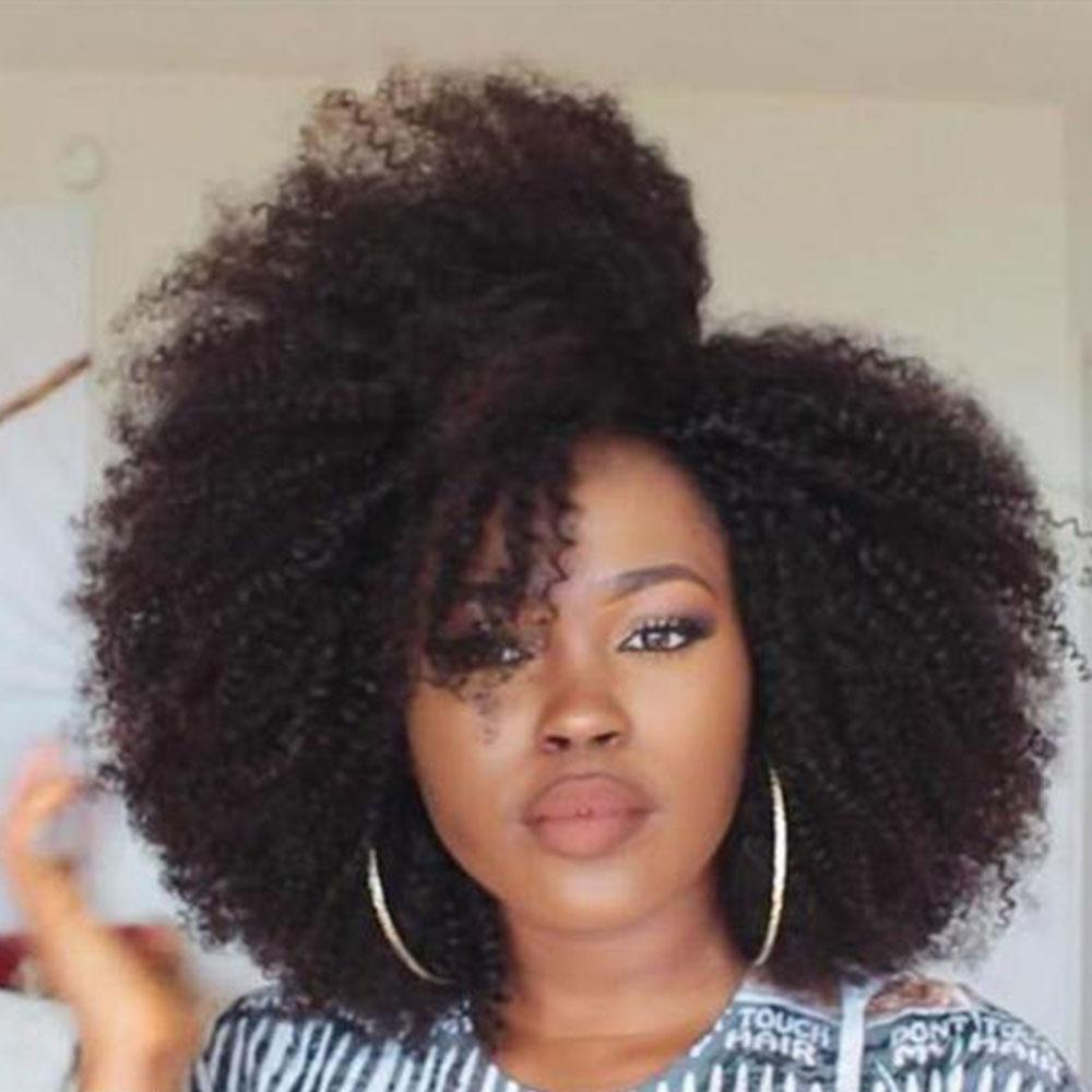 Luna A25 Kinky African American Shoulder Length Curly Afro Wig for Women