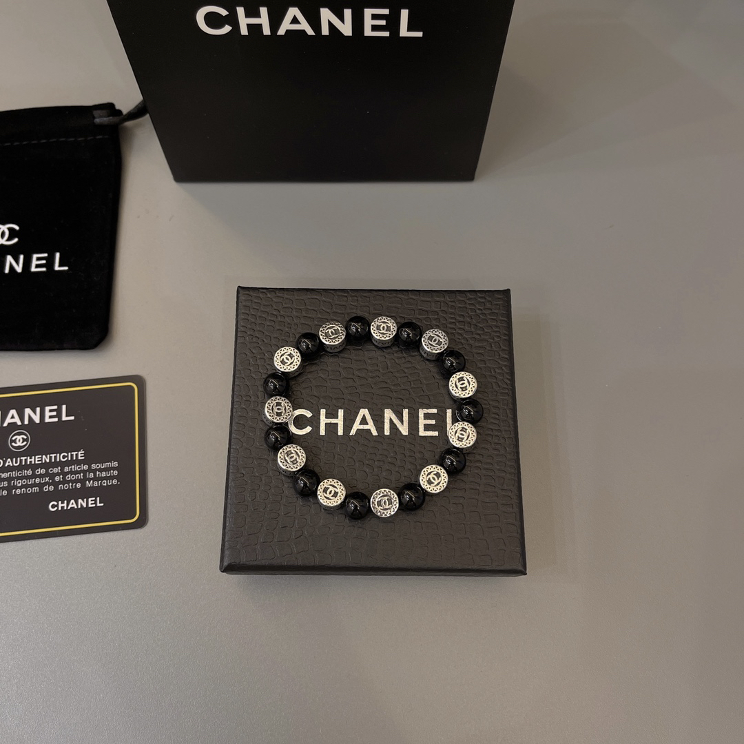 Chanel obsidian distressed bracelet