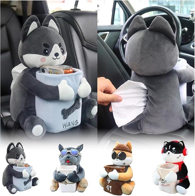 🐶🐼Cute multifunctional tissue box trash can animal dolls🔥 (Flash Sale - 50% Off)