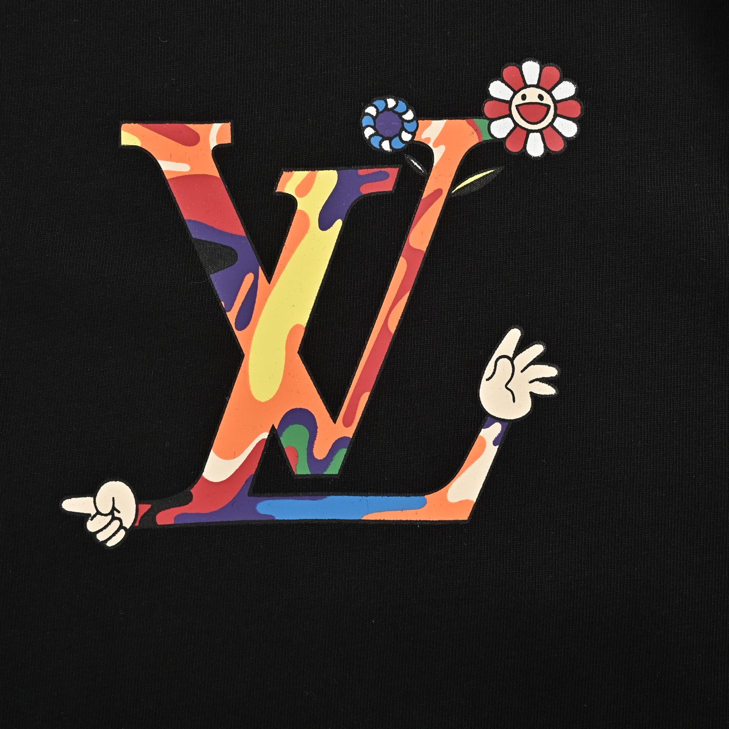 Louis Vuitton 25ss colorful graffiti logo print short sleeves