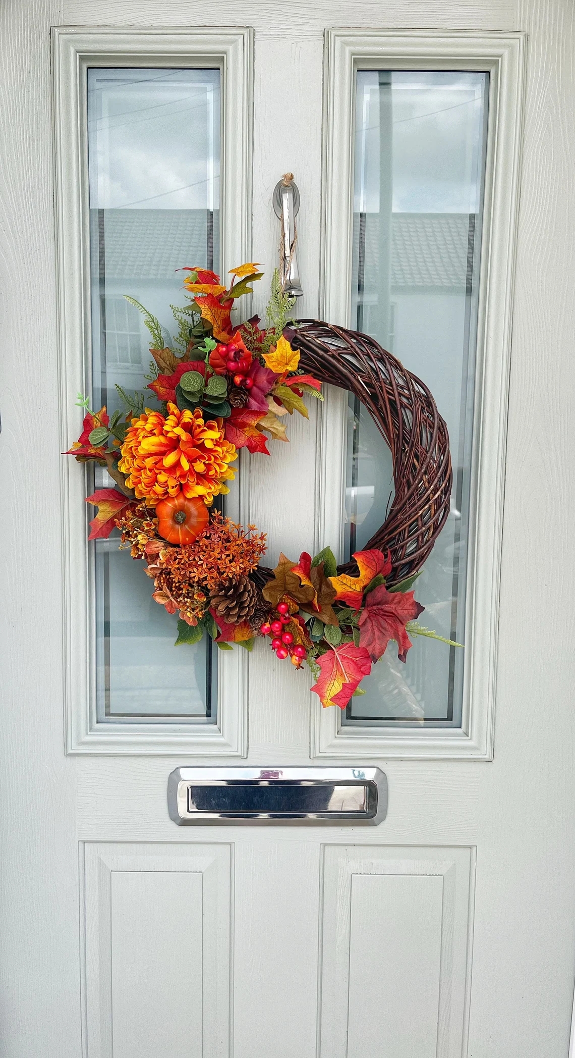 18 Inch Fall Wreaths for Front Door Outside - Farmhouse Home Decor