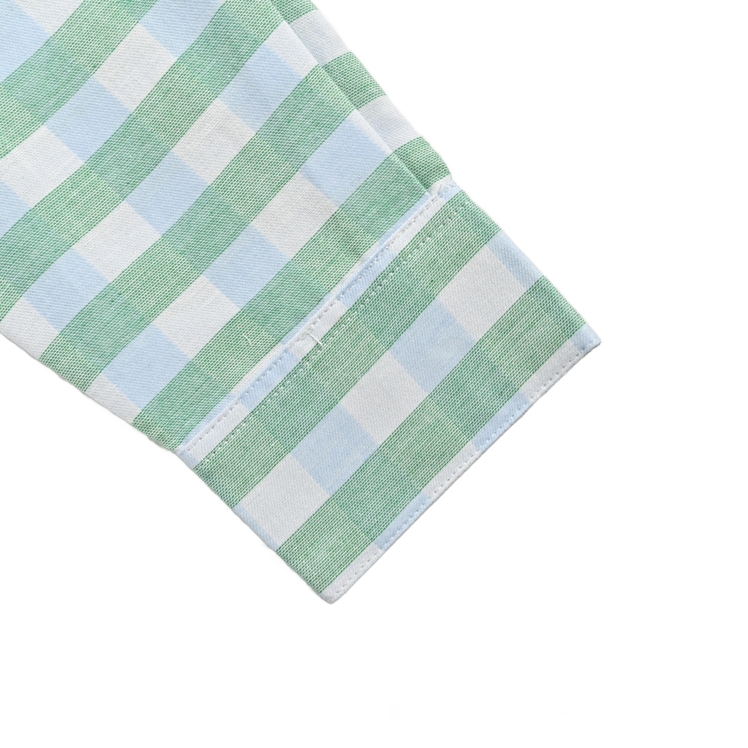 Loewe 24Fw mint mambo green check shirt