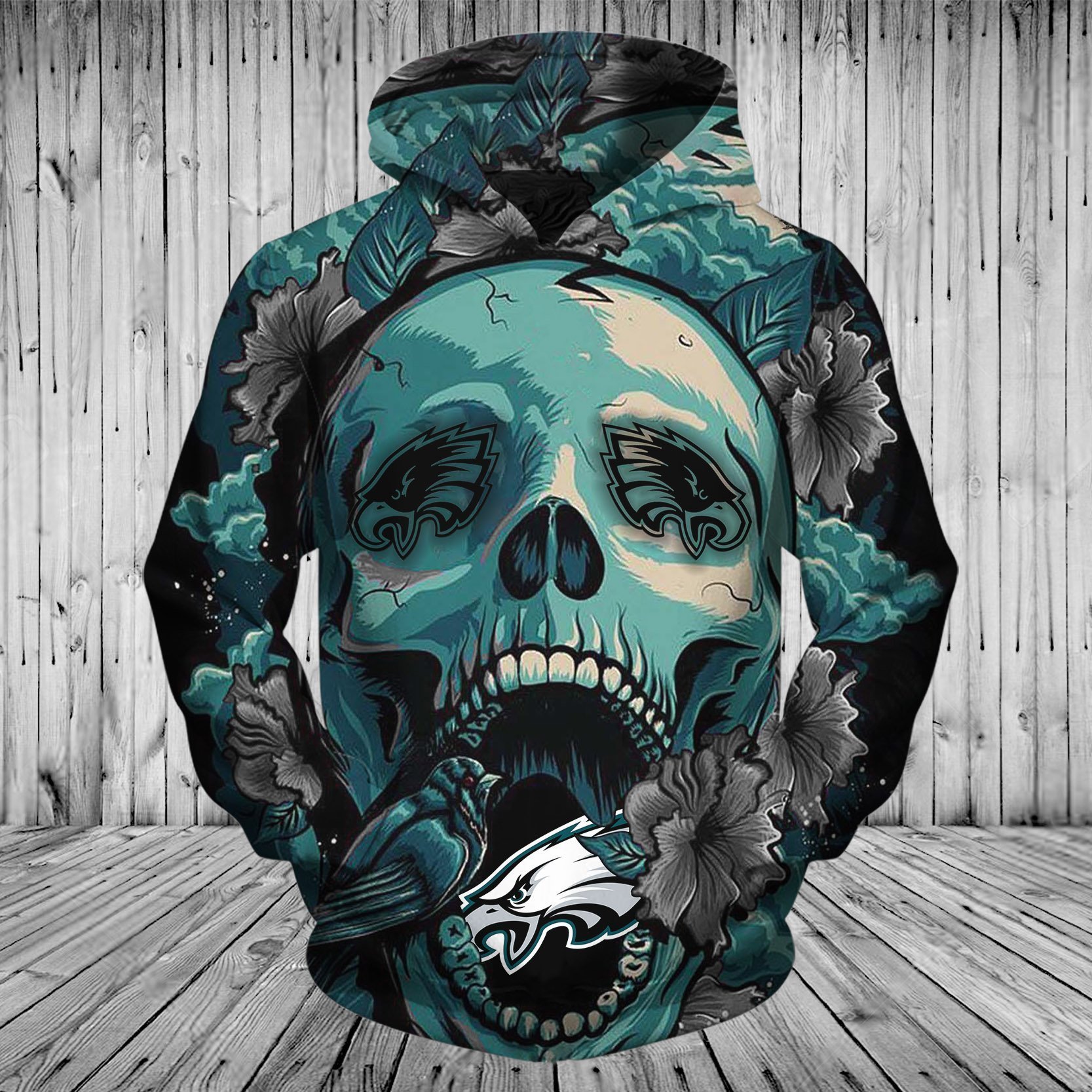 EAGLES HOODIE 3D FLOWER 25