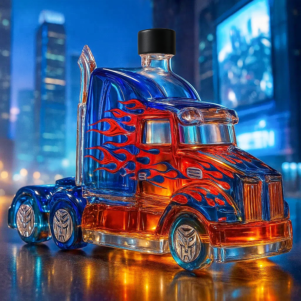 Roll Out in Style — Optimus Prime Whiskey Bottle