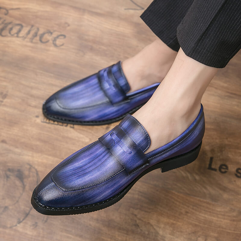 Men's Classic Pointed Toe Leather Loafers