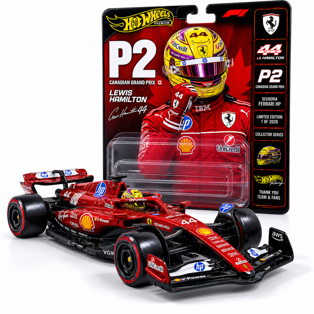🔥Premium Lewis Hamilton P2 Canadian Grand Prix Ferrari F1-75