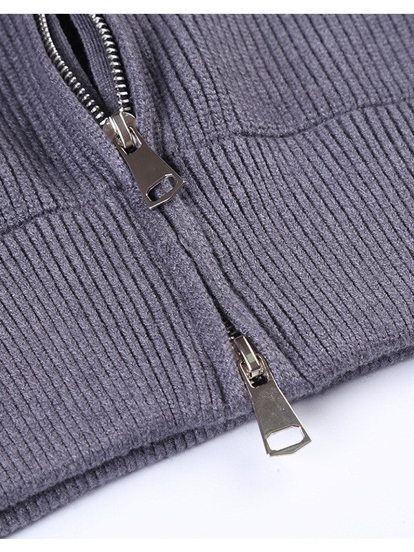 Stylish Zip Turtleneck Wool Coat for Men and Women