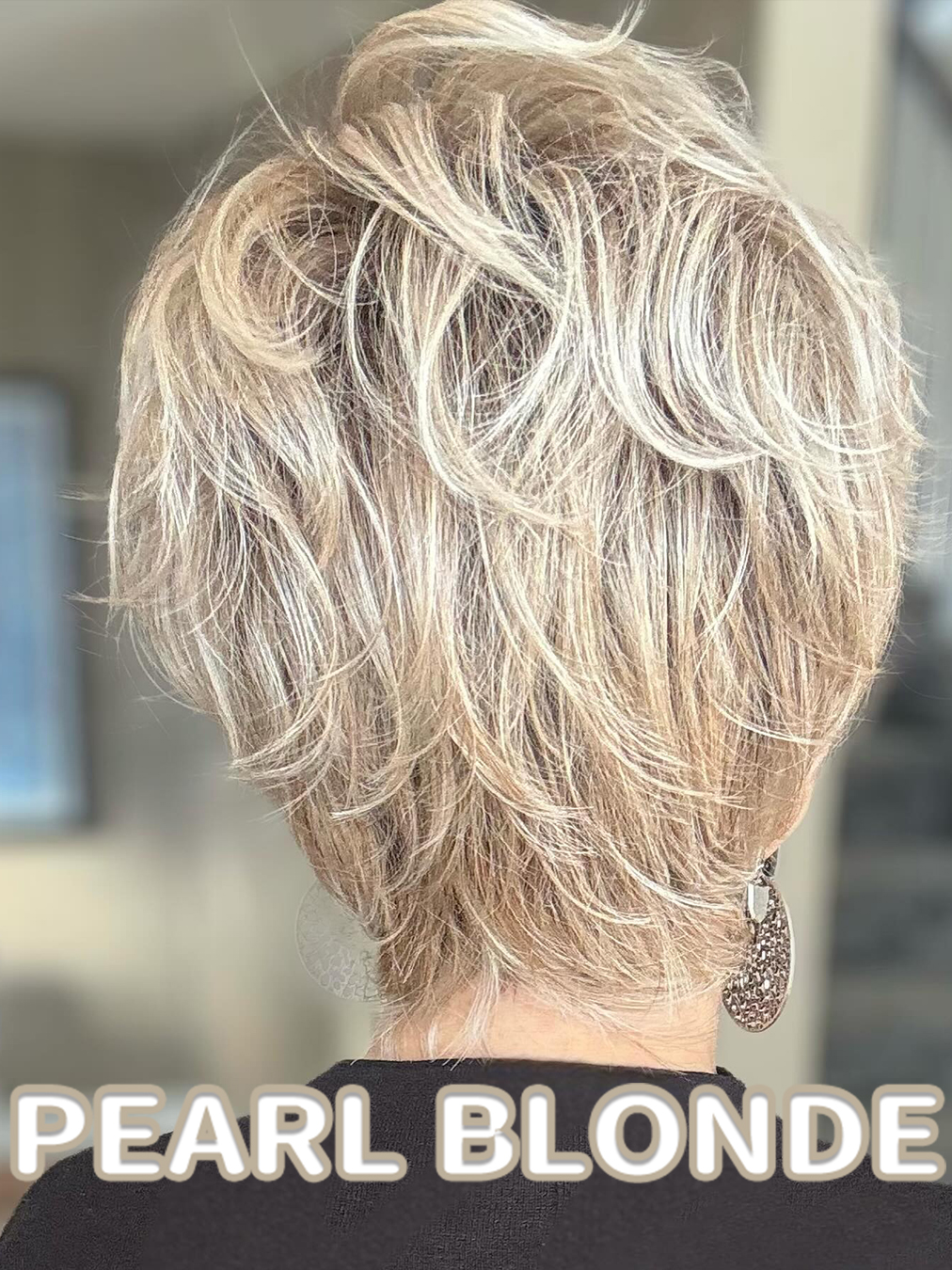 Textured Short Wig With Wind-Swept Layers