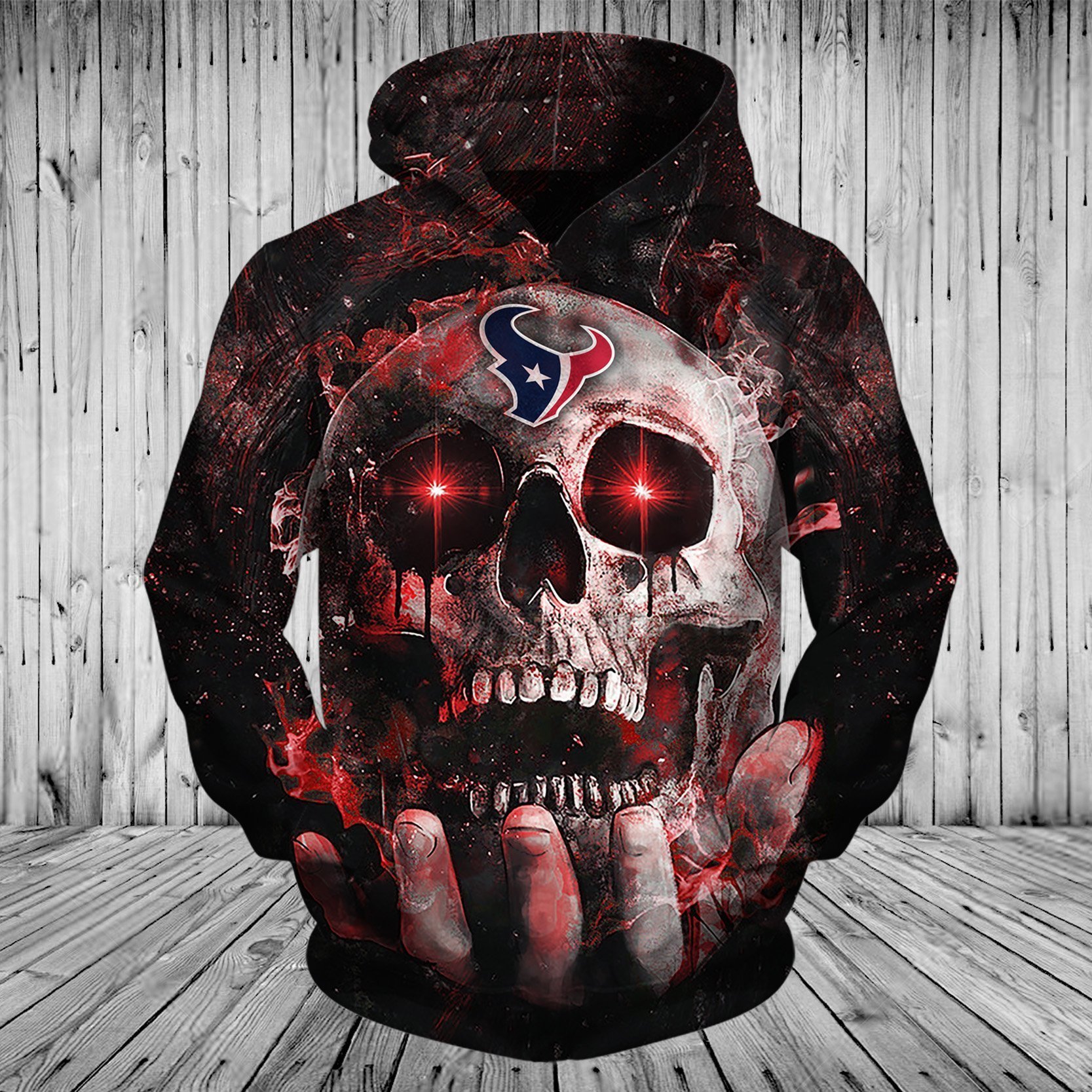 TEXANS HOODIE 3D SKULL 78
