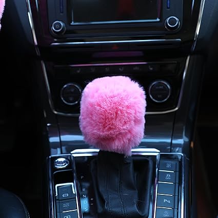 🚗🚗Winter warm plush car steering wheel three-piece set