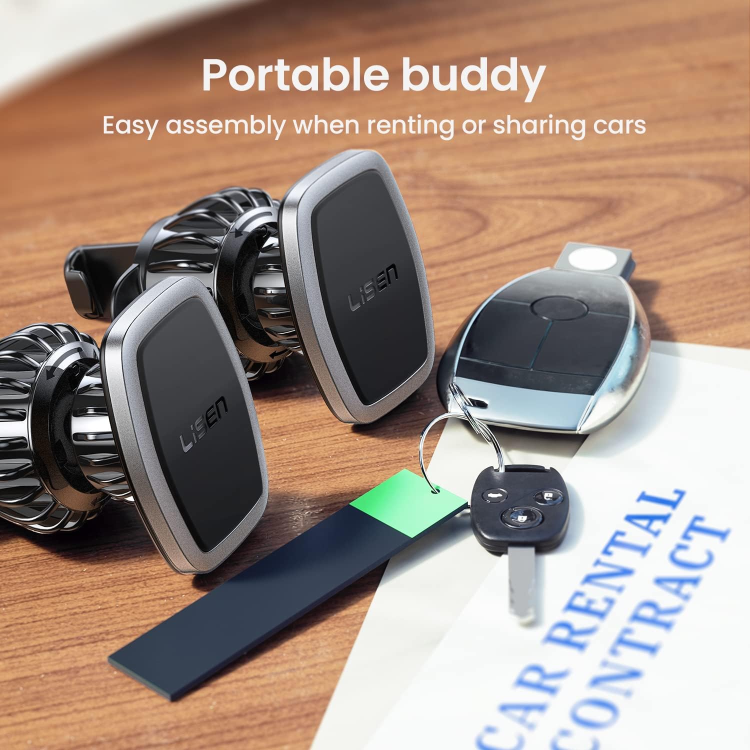 LISEN 2 Pack Magnetic Phone Holder for Your Car Mount 6 Military Magnets Car Phone Holder Mount Vent Cell Phone Holdeer Mount Vent Cell Phone Holder (20X Powerful: Gold)