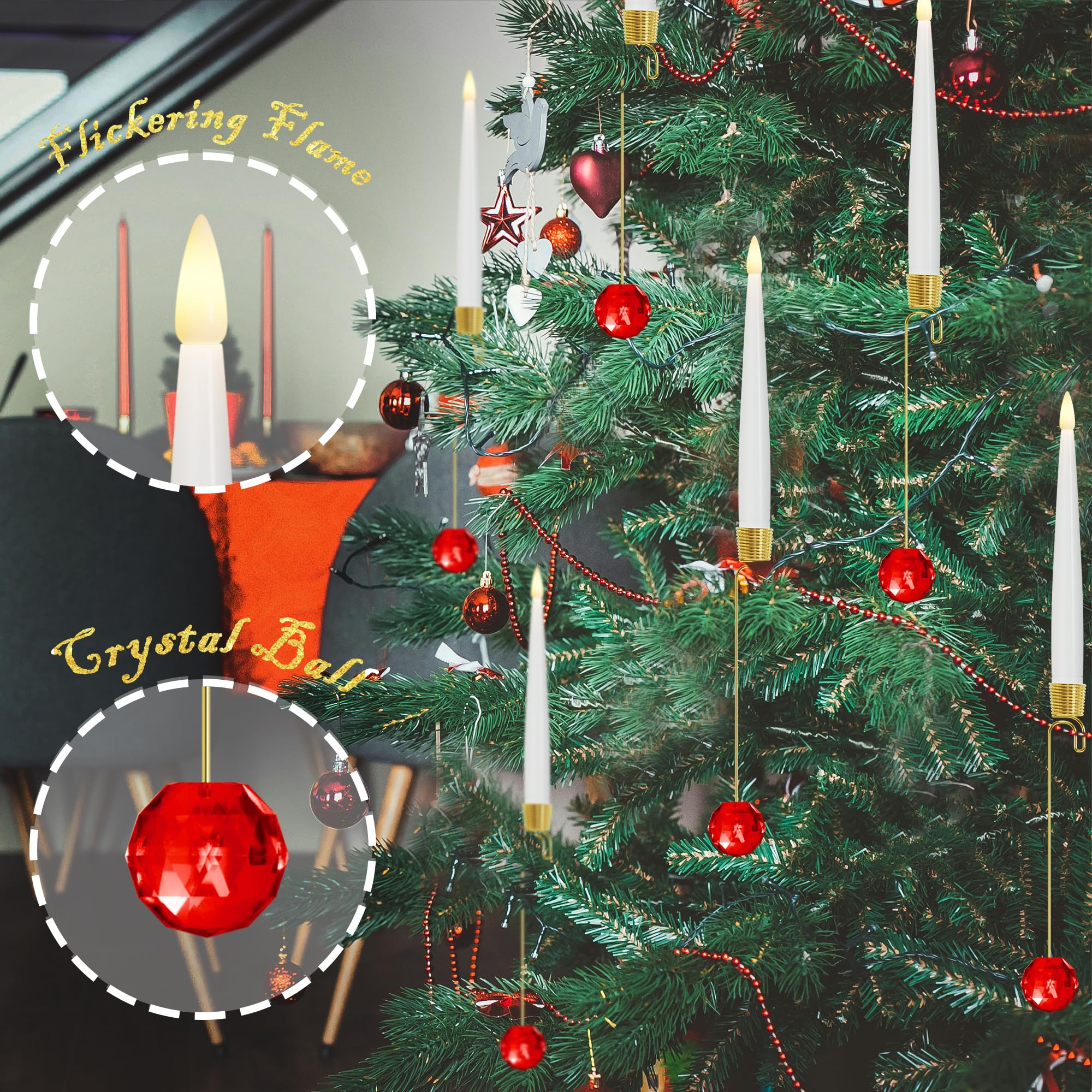 🔥ON SALE🔥6Pcs LED Candles with Remote Timer and Hanging Hooks