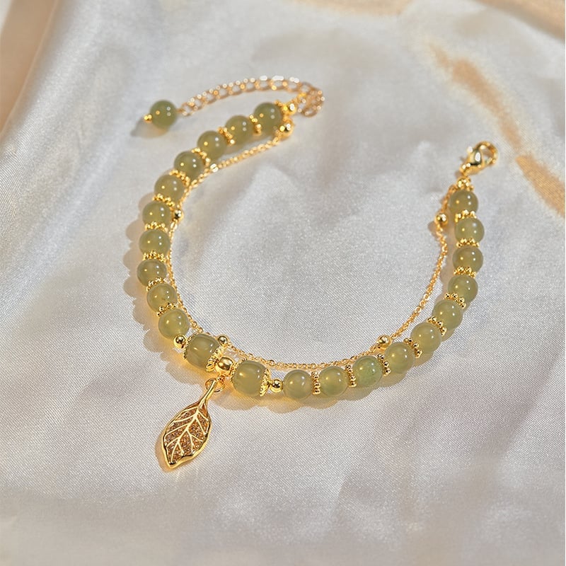 💞Last Day BUY 1 GET 1 FREE 💞--Wotian Jade Lucky Gold Leaf Bangle