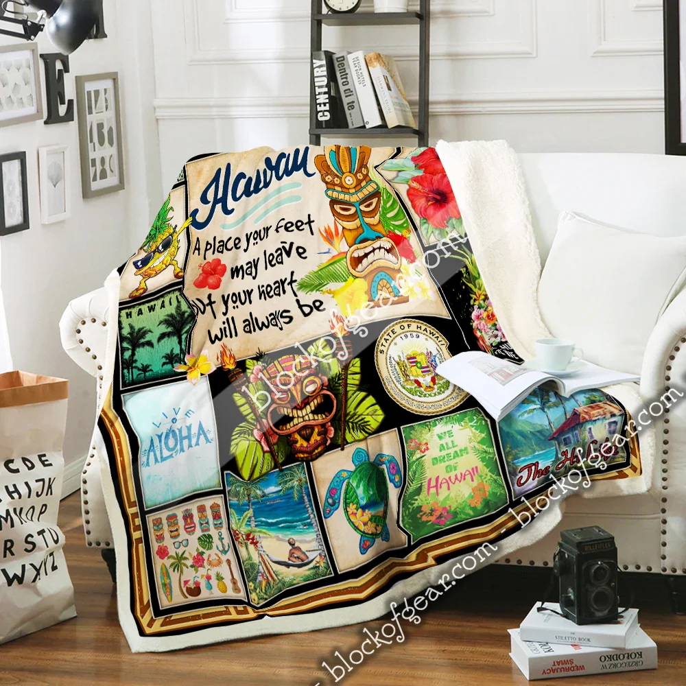 My Heart Is In Hawaii Sofa Throw Blanke