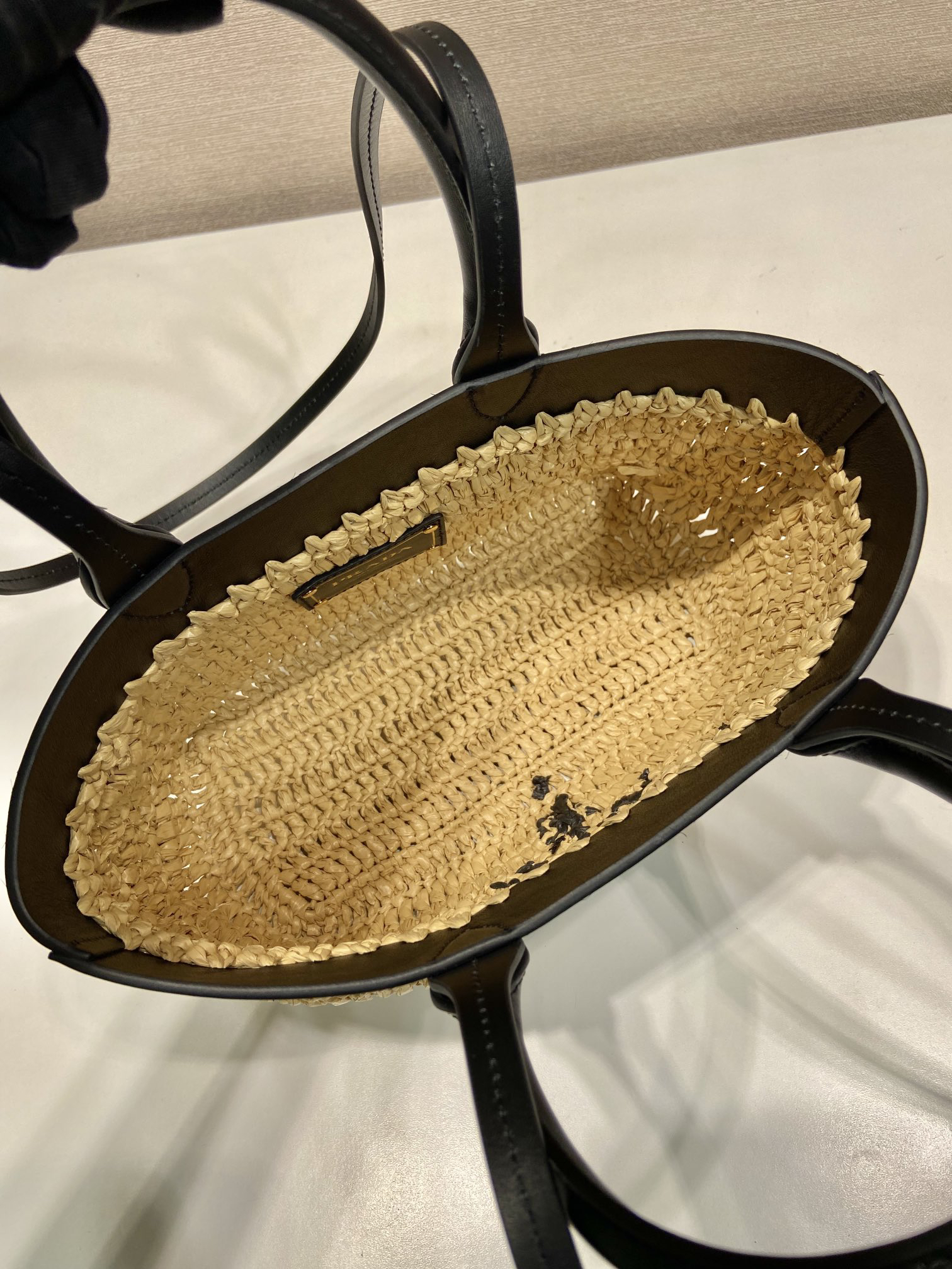 Prada woven tote bag small 1BG501