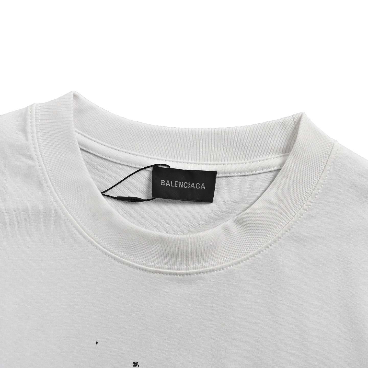 Balenciaga Mottled Letters Ink Printed Short Sleeve