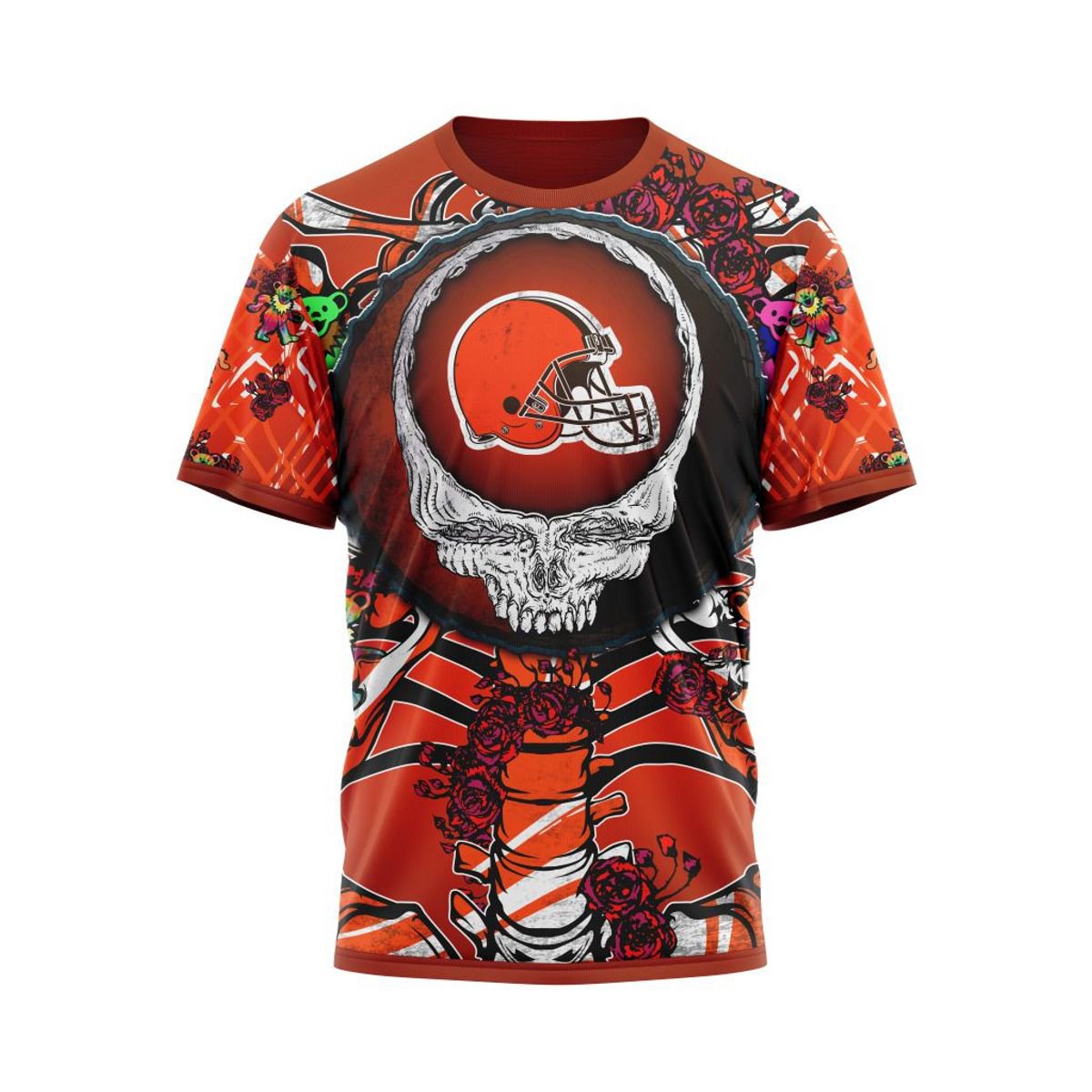 CLEVELAND BROWNS 3D HOODIE MIX GRATEFUL DEAD