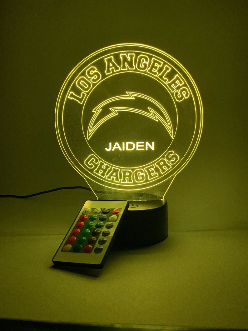 LOS ANGELES CHARGERS 3D LAMP PERSONALIZED