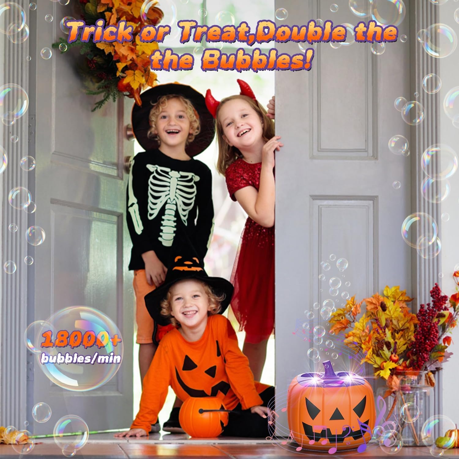 🔥LAST DAY 50% OFF🔥Halloween Party Bubble Machine Decorations Toys with LED