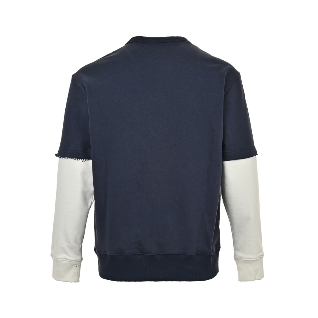 Gucci 24Fw embroidered logo patchwork faux two-piece sweatshirt