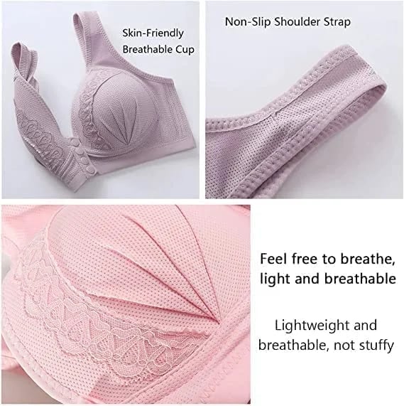 🔥BUY 1 GET 2 FREE(Please add 3 pcs to cart)🔥2023 Front Button Breathable Skin-Friendly Cotton Bra