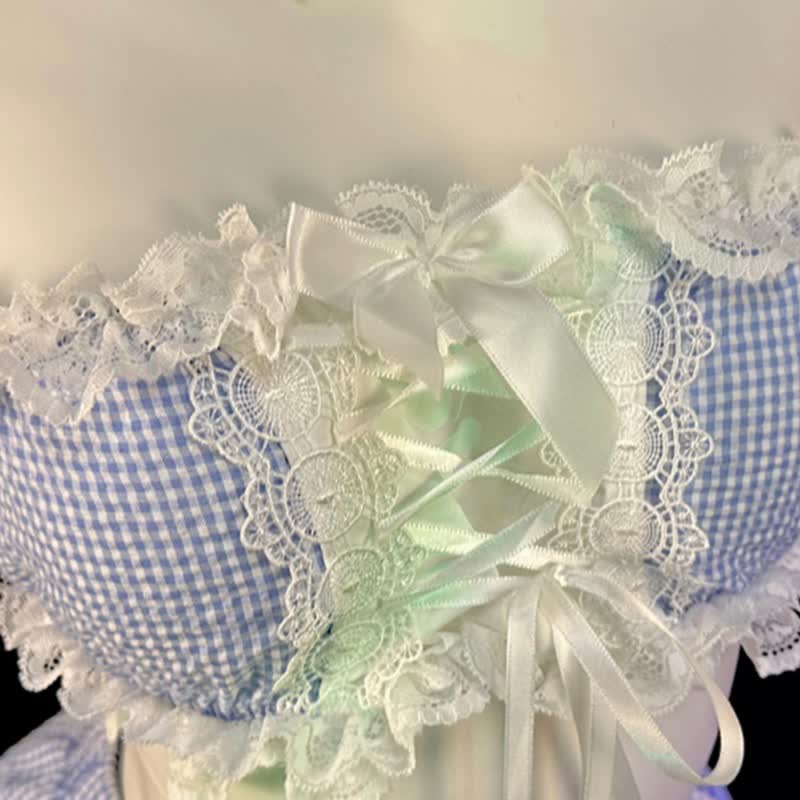 Sexy Maid Lace Bow Stockings Lingerie Dress