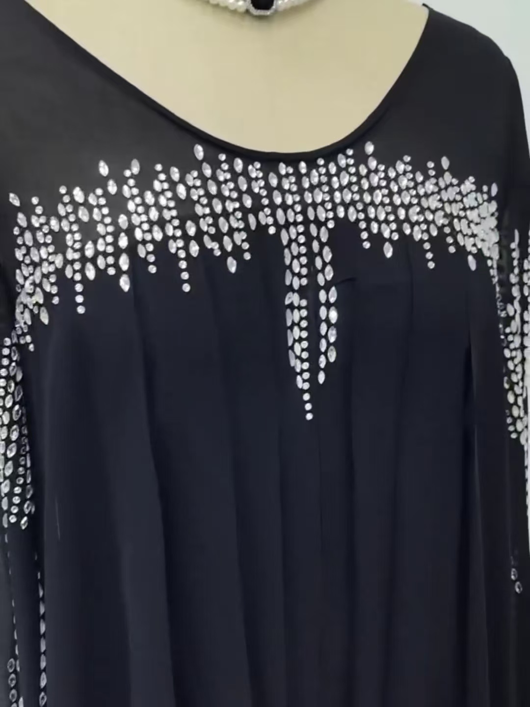V-Neck Rhinestone Elegant Dress