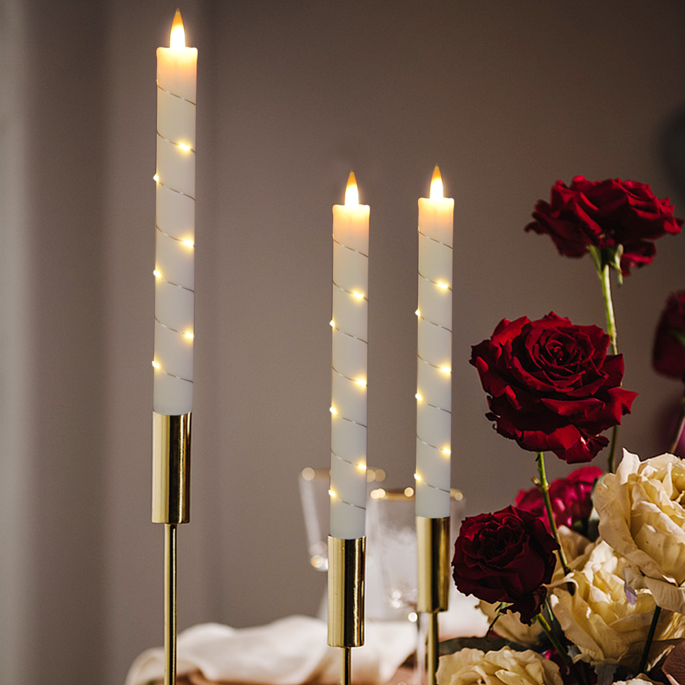 💥ON SALE💥3-Pack LED Flameless Candle With Embedded Star Light String, Button Remote Control✨