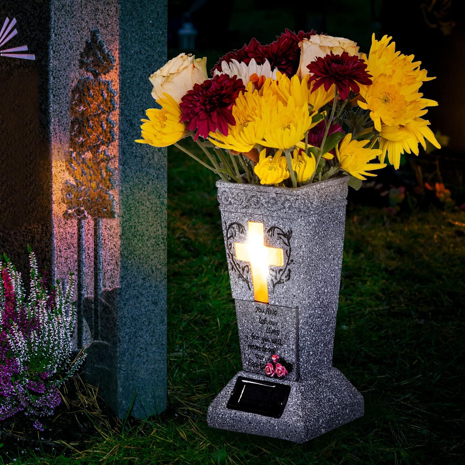 🔥ON SALE 59% OFF🔥Solar Cemetery Grave Vase with LED