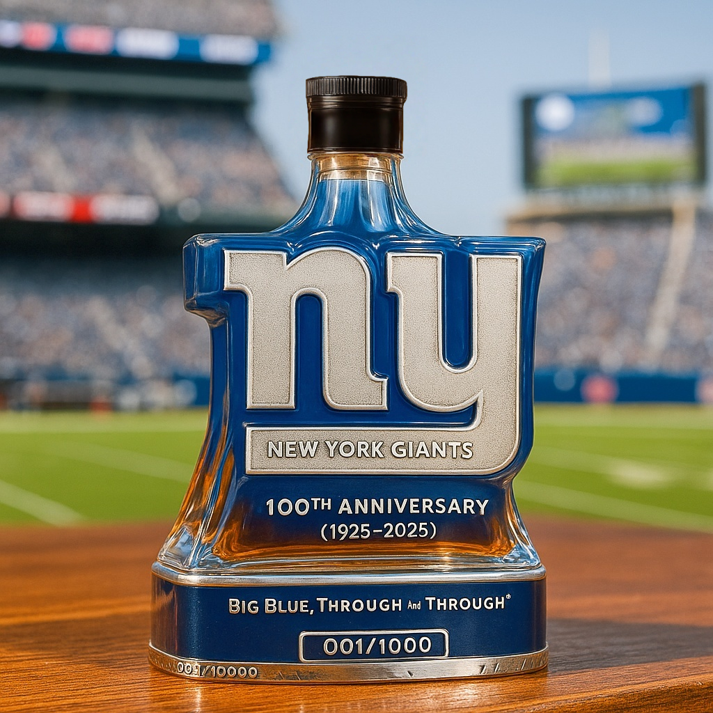 Big Blue Legacy 100th Anniversary Edition Whiskey Bottle