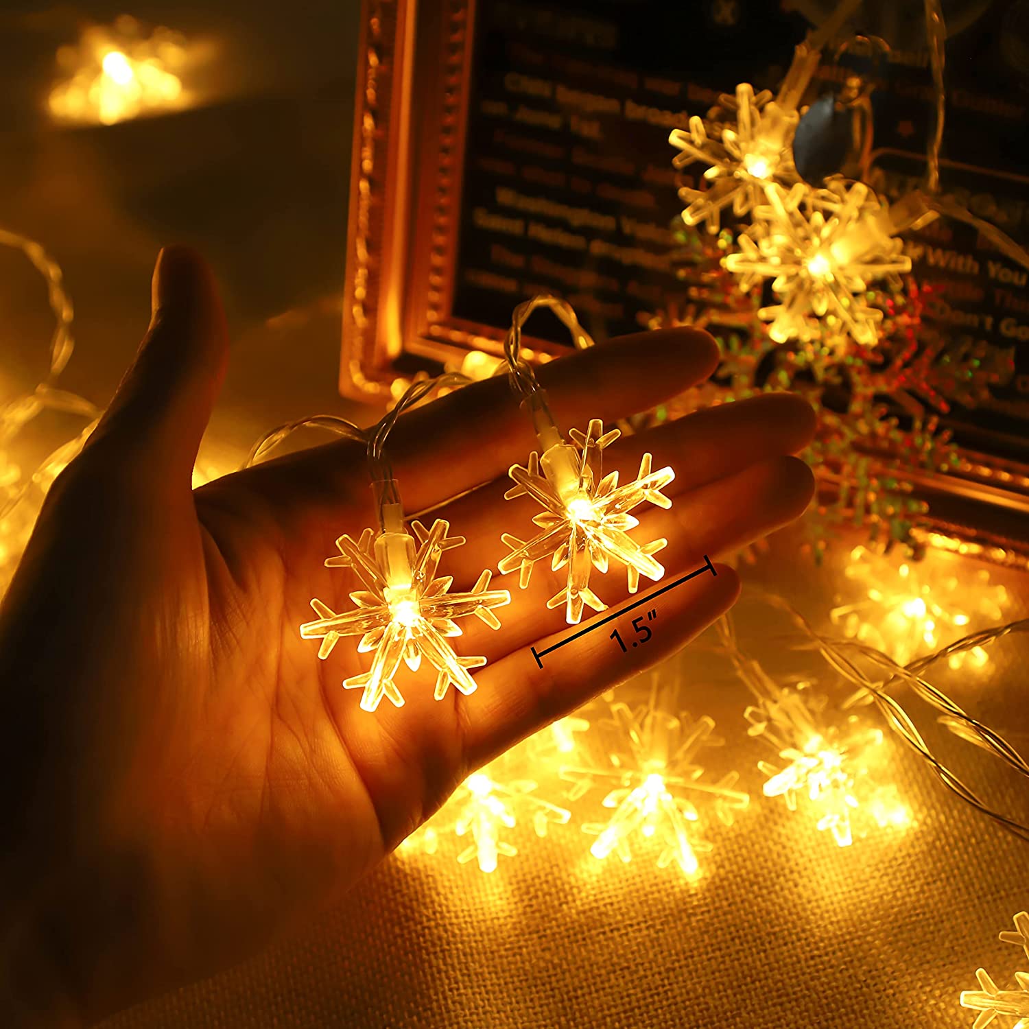 LED Snowflake Christmas Lanyard Light Decoration