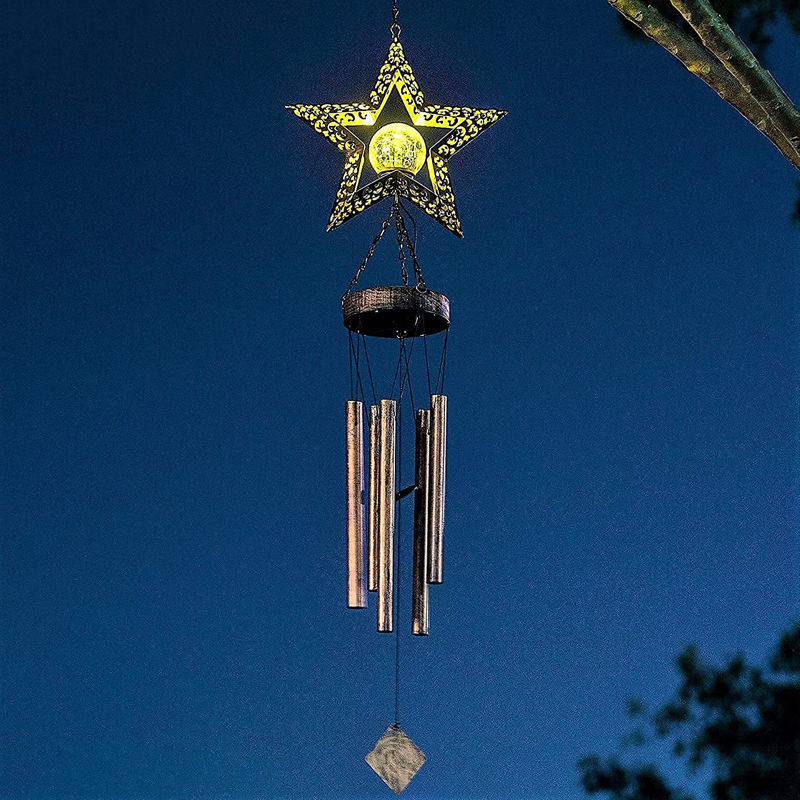 Solar Garden Decoration, Wind Chime Lamp, Moon, Star, Sun, Ornament