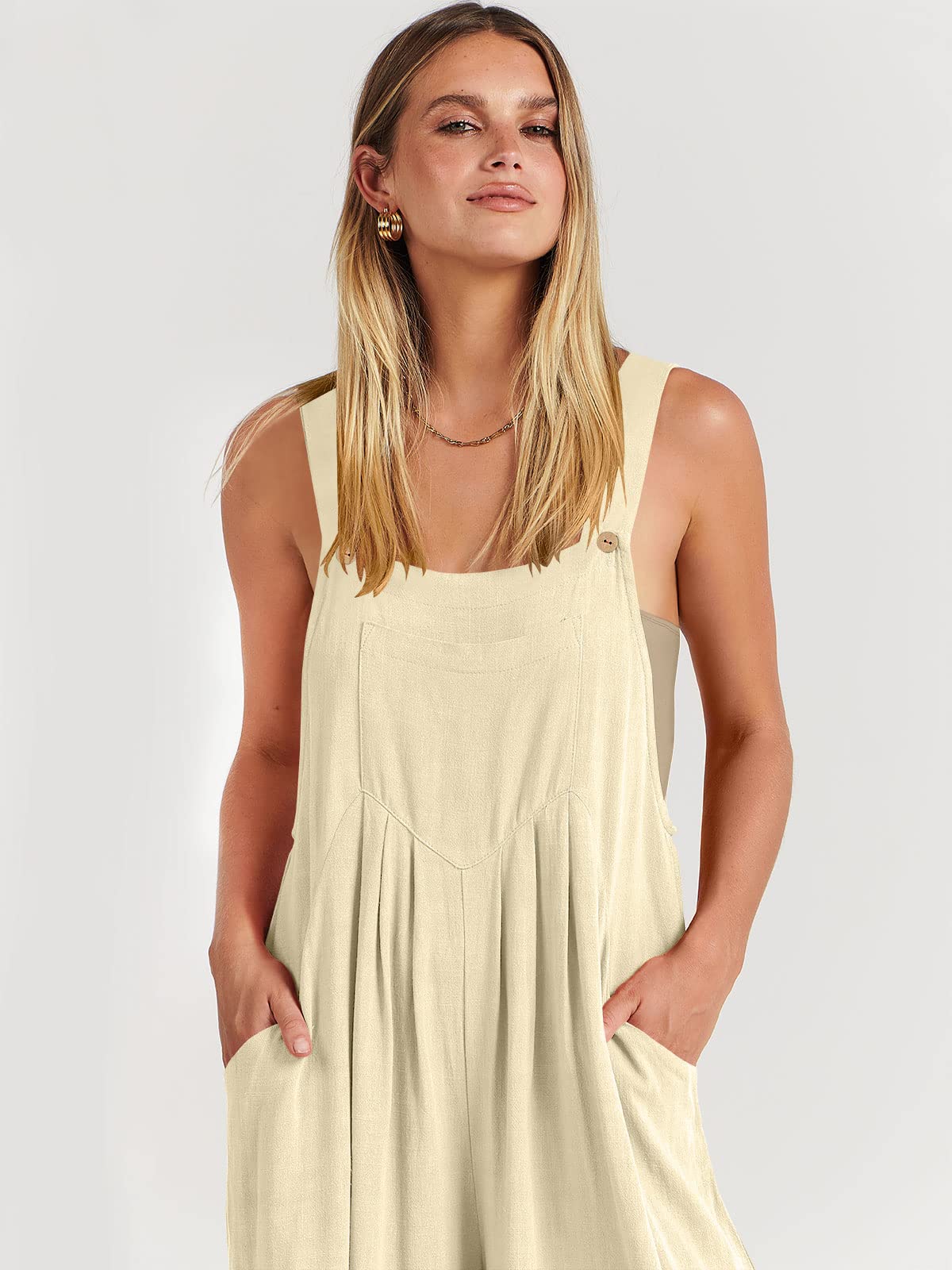 Spring Hot Sale🔥Women's Sleeveless Wide Leg Jumpsuit with Pockets   (Buy 2 Free Shipping)