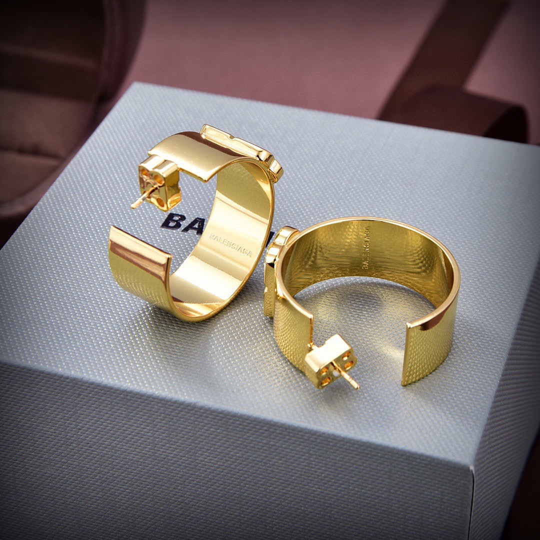 Balenciaga BB Hoop Earrings