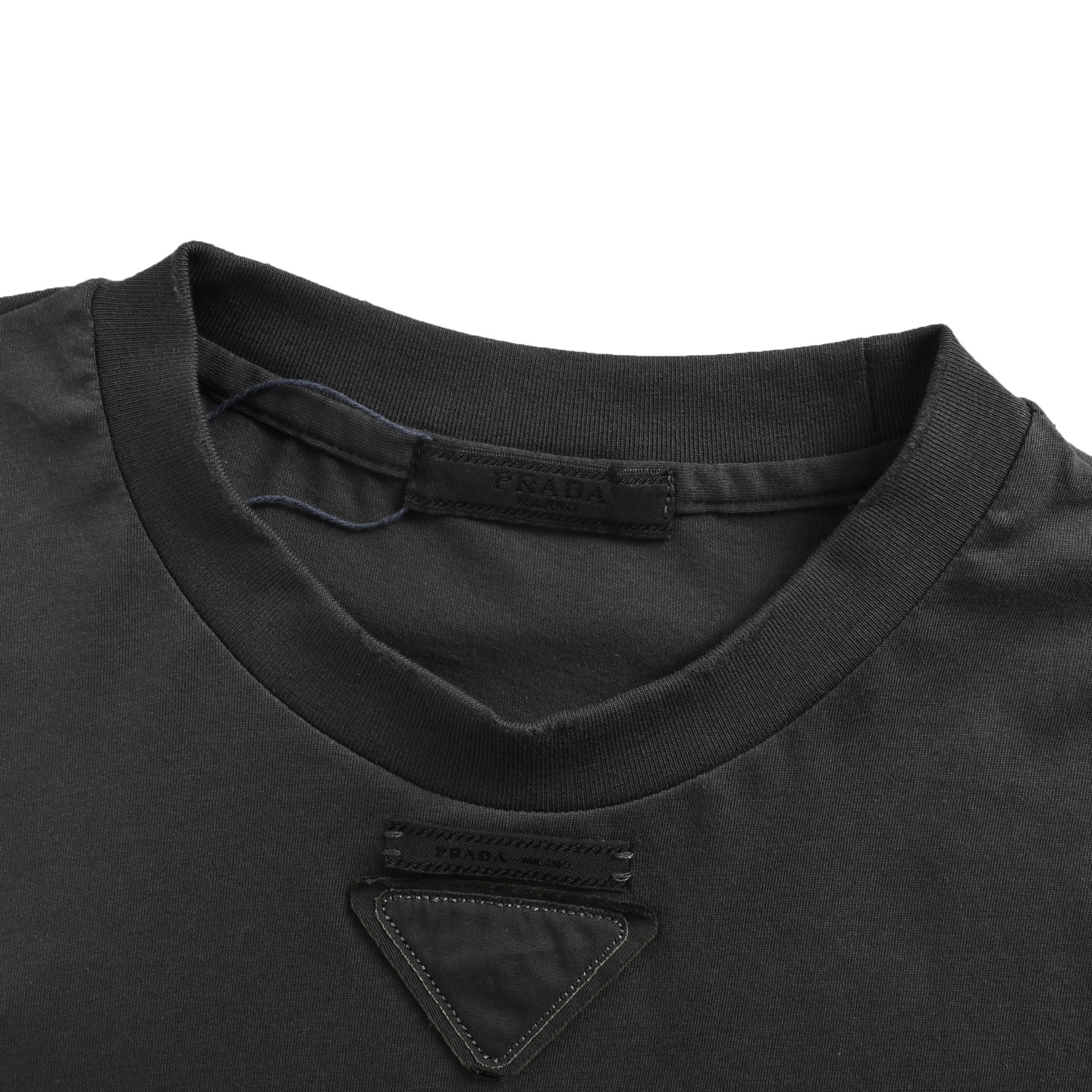 Prada 25Fw laser-burned triangle logo long-sleeved T-shirt