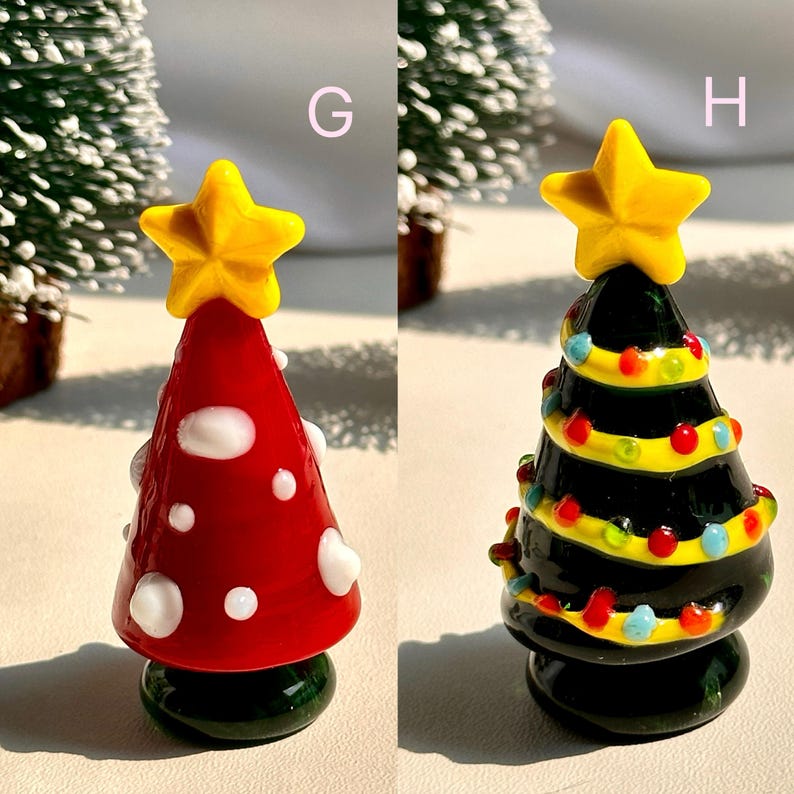 🎄Early Christmas Sale 49% OFF🎄Handmade Lampwork Glass Mini Christmas Trees