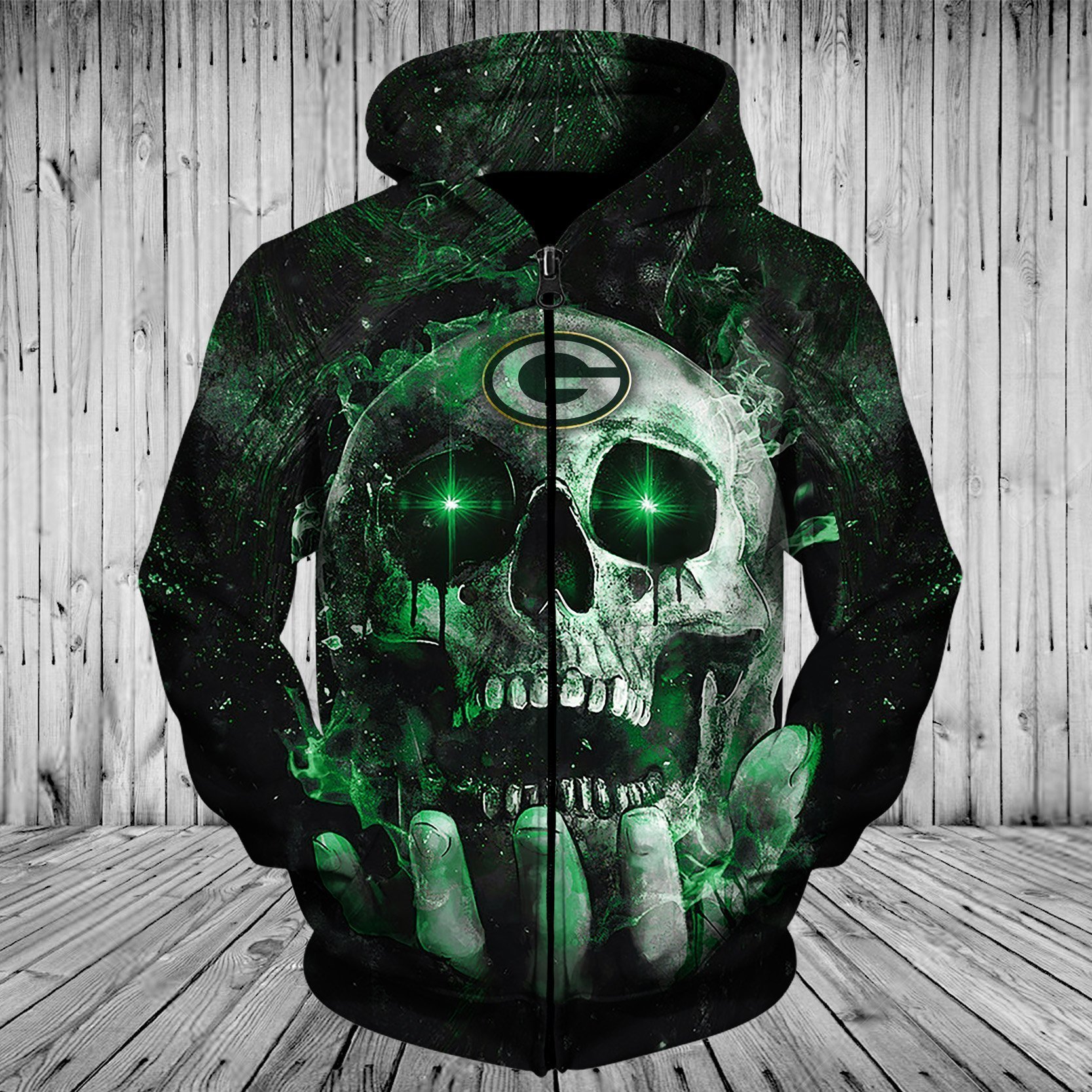 PACKERS 3D HOODIE SKULL 71