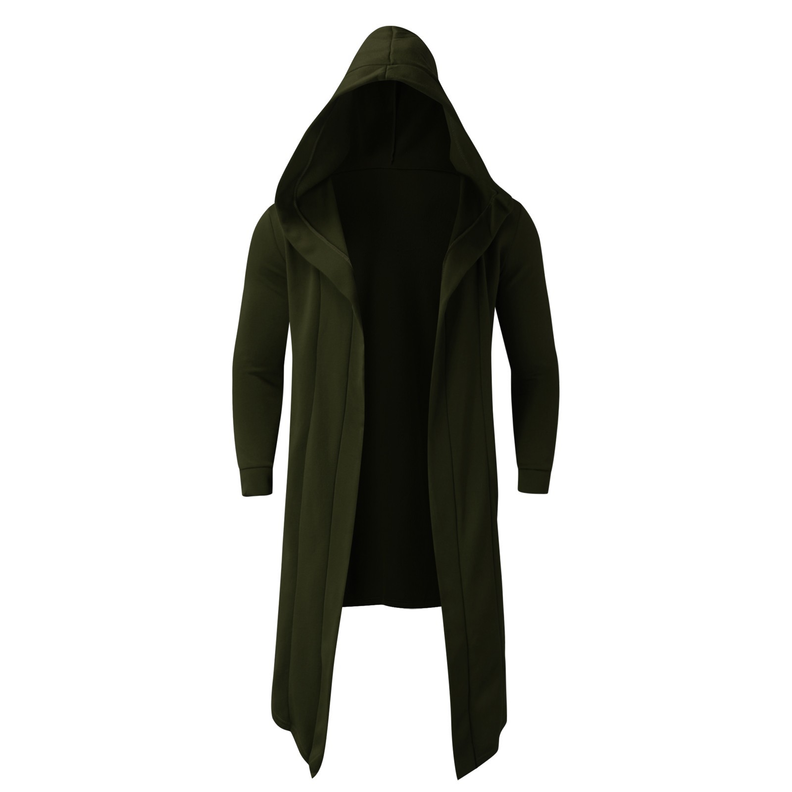 Autumn and winter pure color sweater cardigan overcoat for men hooded long style