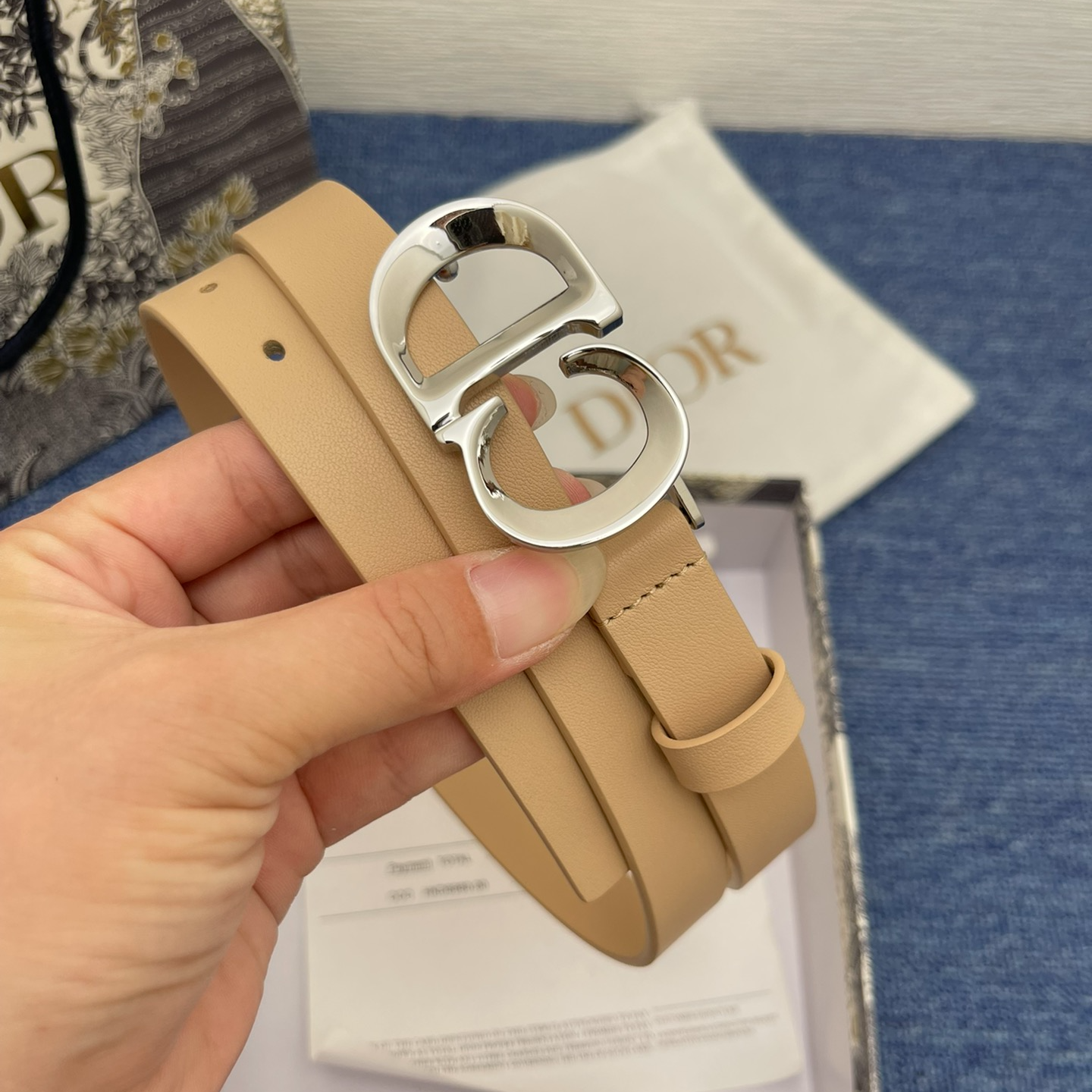 Dior CD buckle leather belt 2.0CM wide